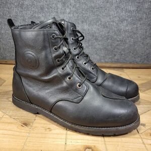 Forma Creed Boots Drytex Black Leather Zip Lace Moto 46 EU / 12 US Made In Italy